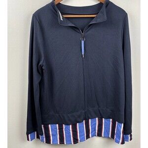 Betty & Co European 1/4 Zip Blouse Pullover In Navy Women Eu 38 USA 10 Layered